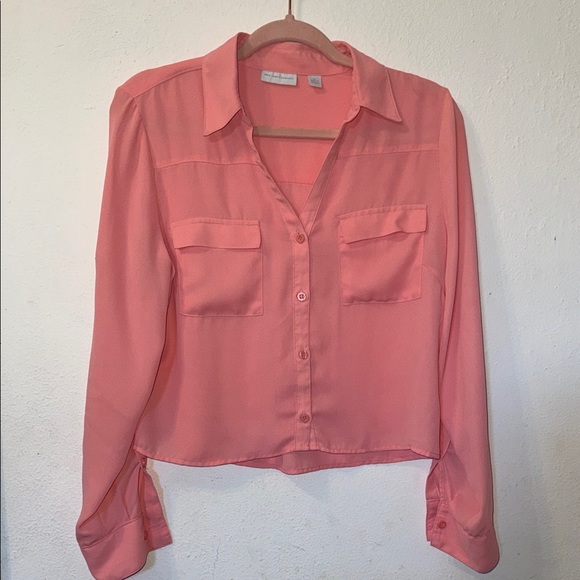 New York & Company Tops - New York & Company Coral Button-Down Shirt